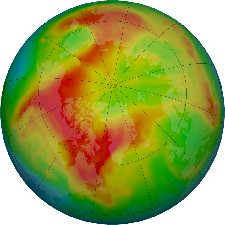 Arctic ozone map for 29 February 2012